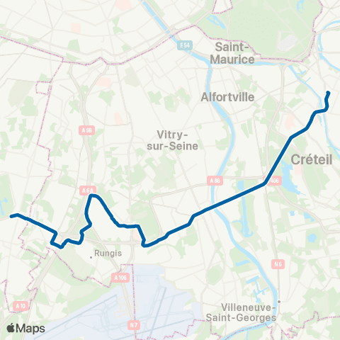 RATP La Croix de Berny RER <> St-Maur - Créteil RER map