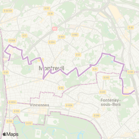 RATP Val-de-Fontenay RER <> Gallieni map