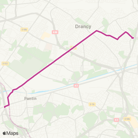 RATP Porte de Pantin <> Jouhaux Blum map