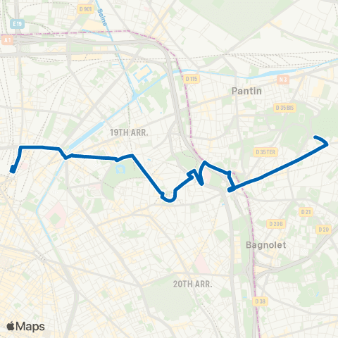 RATP Romainville - Vassou <> Gare du Nord map