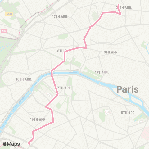 RATP Mairie du 18e - Jules Joffrin <> Pte de Versailles map