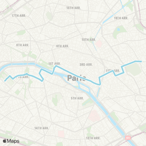 RATP Gambetta - Japon <> Champs de mars map
