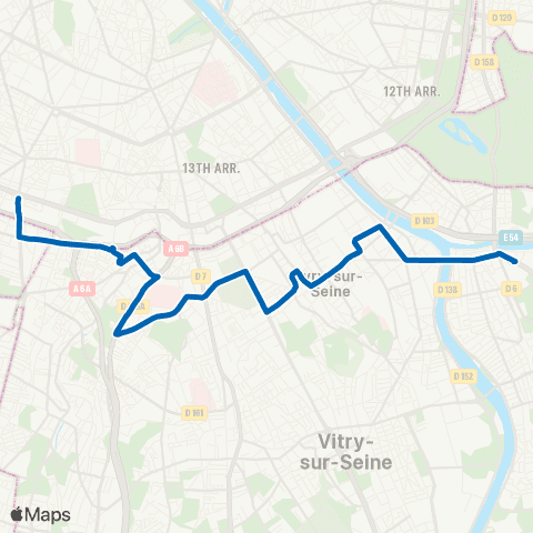 RATP École Vétérinaire de Maisons-Alfort <> Pte d'Orléans map