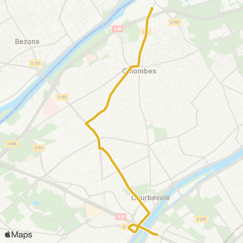 RATP Petit Gennevilliers <> Pont de Neuilly - Métro map