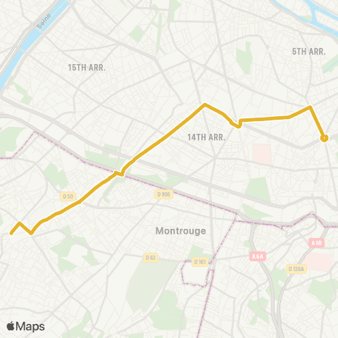 RATP Gare de Clamart <> Place d'Italie map