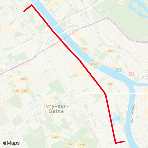 RATP Duras <> Bibl. François Mitterrand map