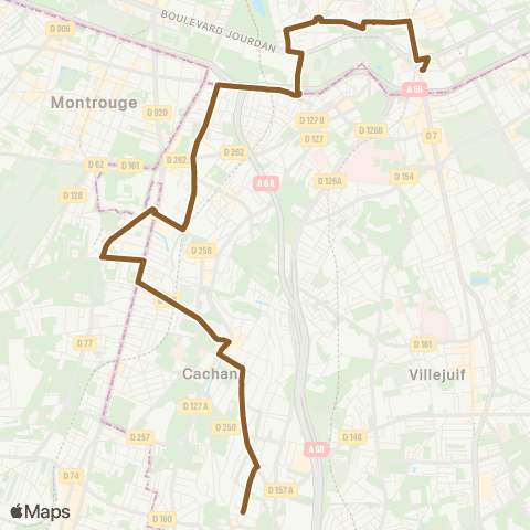 RATP Mairie de l'Haÿ-les-Roses <> Pte d'Italie - Métro map