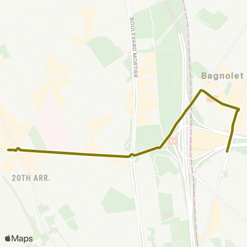 Substitution Métro RATP Bus de substitution Métro 3 map