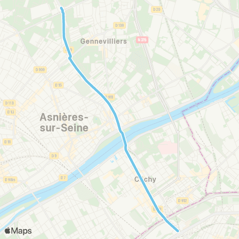 Substitution Métro RATP Bus de substitution Métro 13 map