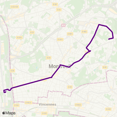 RATP Pte de Montreuil <> Montreuil-Boissière-Acacia map