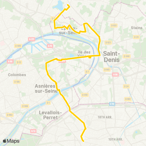 RATP Gare d'Enghien-les-Bains <> Gare St-Lazare map