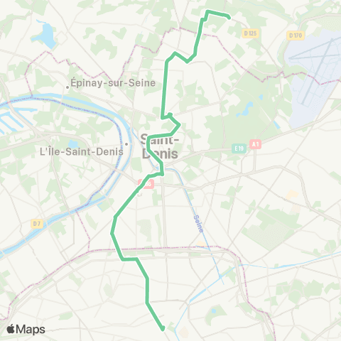 RATP Gare de l'Est <> Garges - Sarcelles RER map