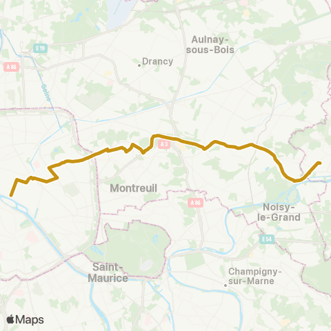 RATP Châtelet <> Gare de Chelles - Gournay RER map