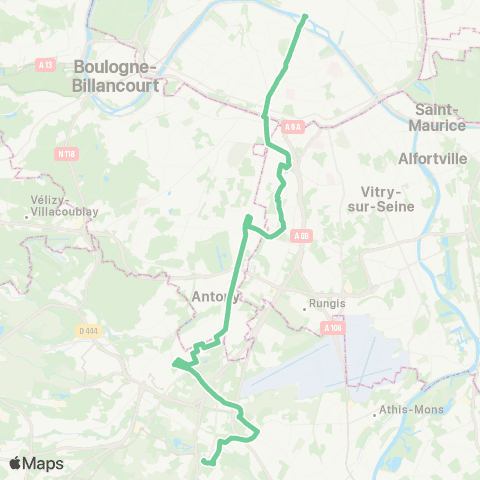 RATP Châtelet <> Hôpital de Longjumeau map