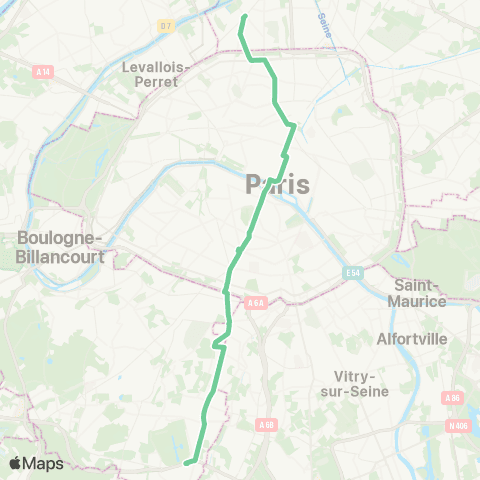 RATP La Croix de Berny RER <> Mairie de St-Ouen - Rép. map