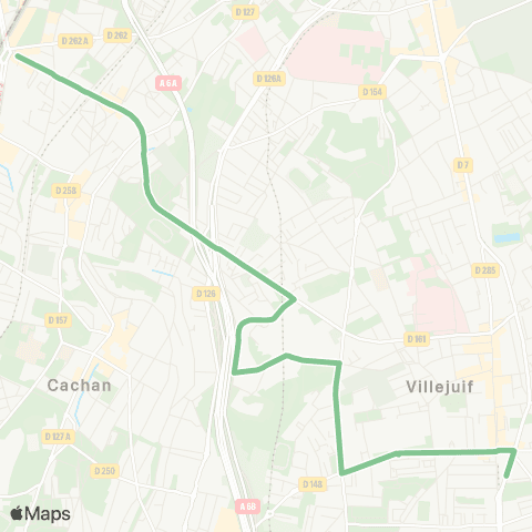 RATP Vache Noire - Ctre comm. <> Villejuif - Louis Aragon map