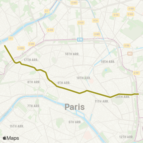 RATP Gallieni <> Pont de Levallois-Bécon map