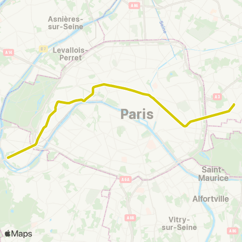 RATP Pont de Sèvres <> Mairie de Montreuil map