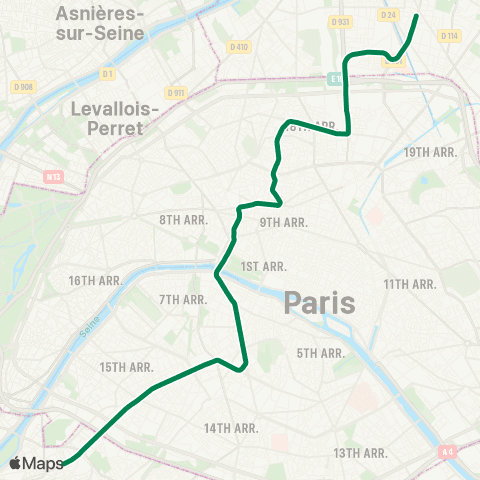 RATP Mairie d'Issy <> Front Populaire map