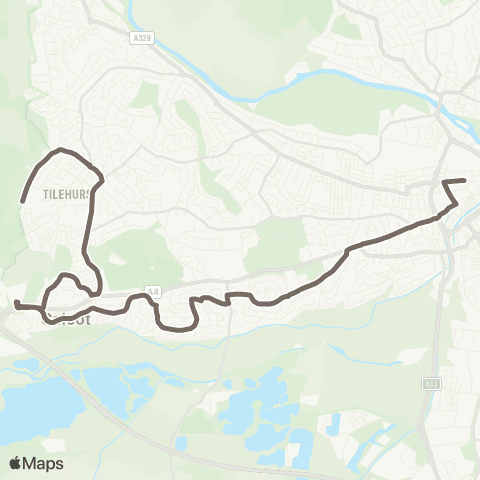 Reading Buses Little Heath School - Blagrave Street map