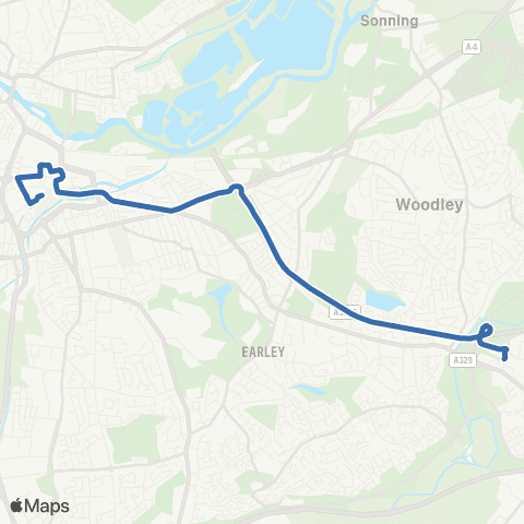Reading Buses Winnersh Triangle Railway Sta - Minster St map