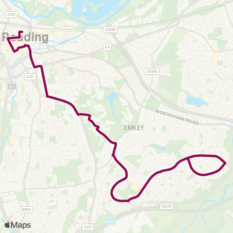 Reading Buses St Marys Butts - Marefield map