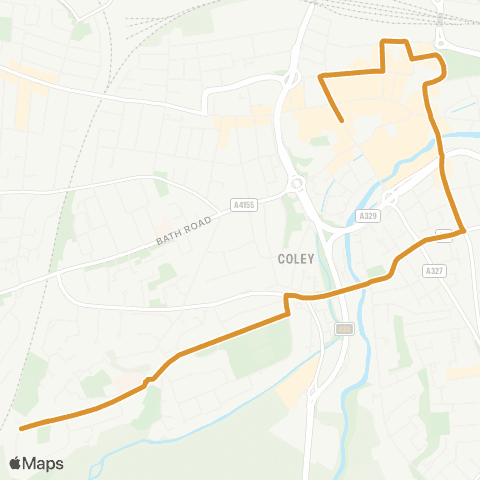 Reading Buses St Marys Butts - Coley Park Terminus map