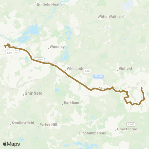 Reading Buses Bracknell Bus Station - St Marys Butts map