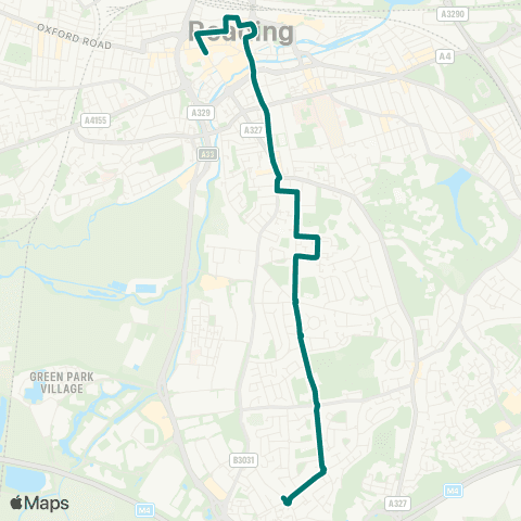 Reading Buses St Marys Butts - Northumberland Av Terminus map