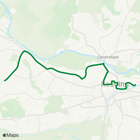 Reading Buses Kenavon Drive - Tilehurst Triangle map