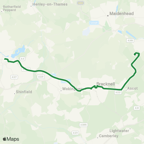 Reading Buses Blagrave Street - Legoland Park & Ride map