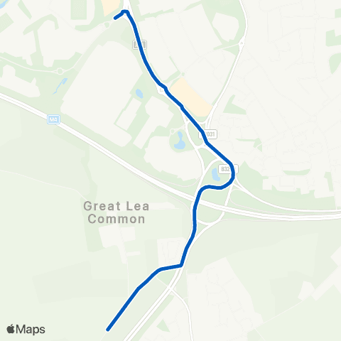 Reading Buses Mereoak Lane / P&R - Reading Stadium map
