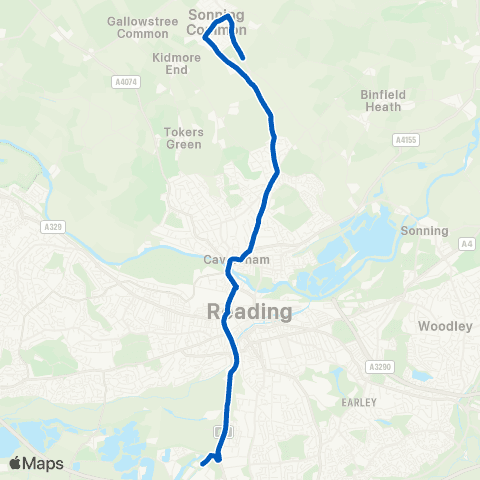 Reading Buses Reading Stadium Bus Park - Essex Way map