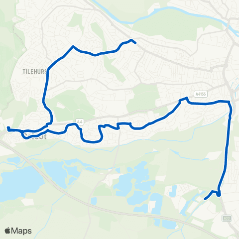 Reading Buses Norcot Jct - Reading Stadium Bus Park map