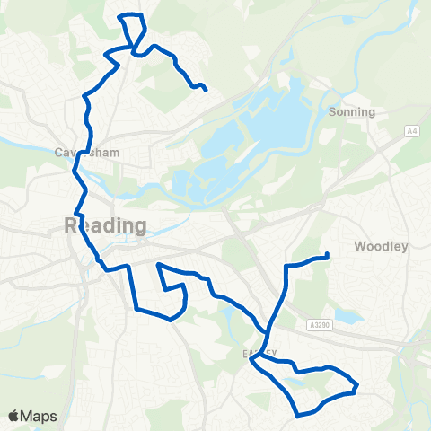 Reading Buses Bulmershe School - Earlsfield Close map
