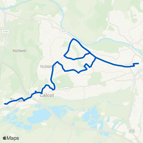 Reading Buses Friar St - Theale Green School Bus Park map