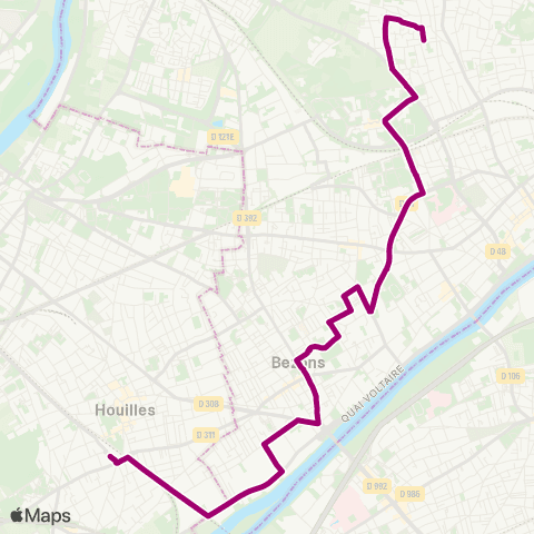 Île-de-France Mobilités Marché des Côteaux <> ︎Gare de Houilles - Carrières-s/-Seine map