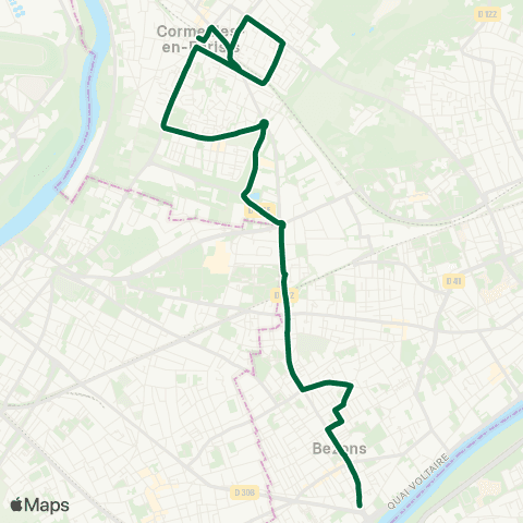 Île-de-France Mobilités Pont de Bezons <> ︎Gare de Cormeilles-en-Parisis map