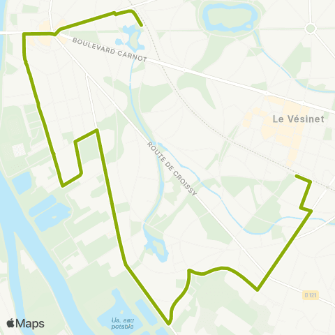Île-de-France Mobilités Gare du Vésinet - le Pecq <> ︎Gare du Vésinet - Ctre map