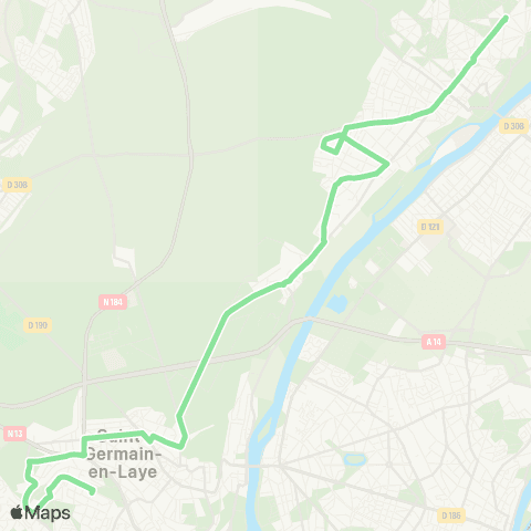 Île-de-France Mobilités Gare de Maisons-Laffitte <> ︎Gare St-Germain-en-Laye - Rue Thiers map