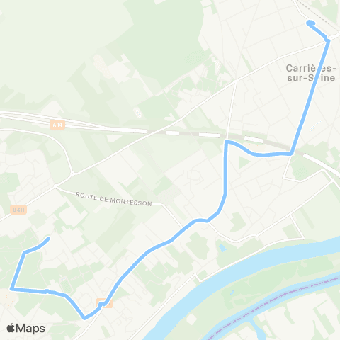 Île-de-France Mobilités Gare de Houilles - Carrières-s/-Seine <> ︎Mayoly map