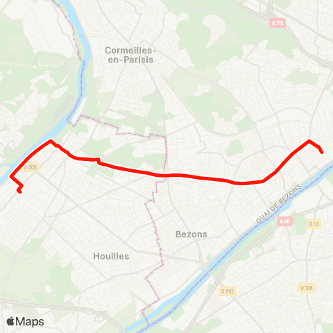 Île-de-France Mobilités Gare d'Argenteuil <> ︎Gare de Sartrouville map