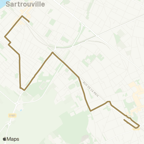 Île-de-France Mobilités Gare de Houilles - Carrières-s/-Seine <> ︎Gare de Sartrouville map