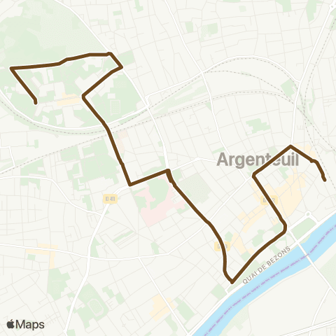Île-de-France Mobilités Bérionne <> ︎Gare d'Argenteuil map