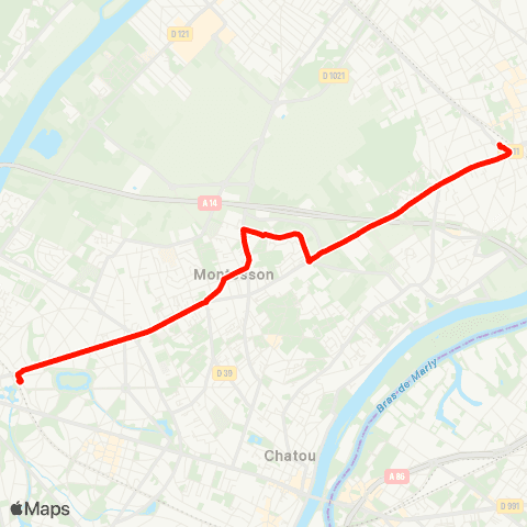 Île-de-France Mobilités Gare de Houilles - Carrières-s/-Seine <> ︎Gare du Vésinet - le Pecq map