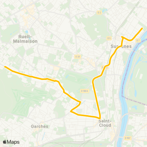 Île-de-France Mobilités Saint-Cucufa <> ︎Commandant Rivière map
