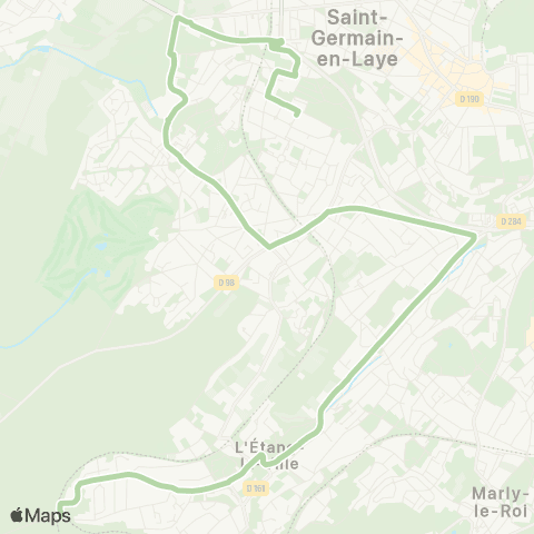 Île-de-France Mobilités Gare de St-Germain-en-Laye - Rue Thiers <> ︎Gare de St-Nom-la-Bretèche map