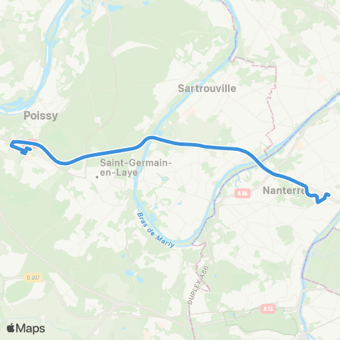 Île-de-France Mobilités La Défense - Terminal Jules Verne <> ︎Renaissance map