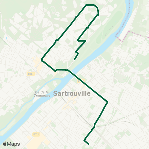 Île-de-France Mobilités Eugène Adam <> ︎Lycée Evariste Galois map