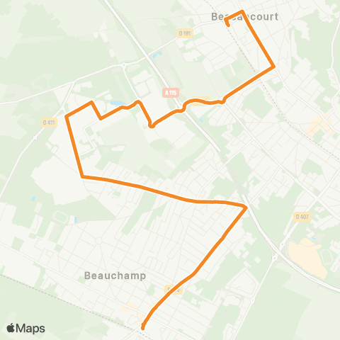 Île-de-France Mobilités Gare de Bessancourt <> ︎Gare de Montigny - Beauchamp map